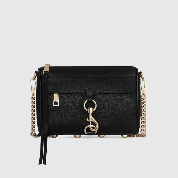 Rebecca Minkoff Handbags - Rebecca Minkoff Black Leather with Gold MAC Crossbody Bag